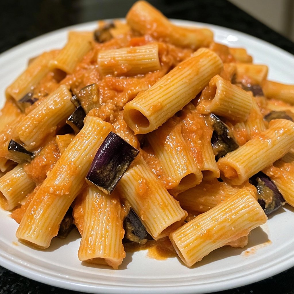 Rigatoni mit Auberginen-Tomatensauce