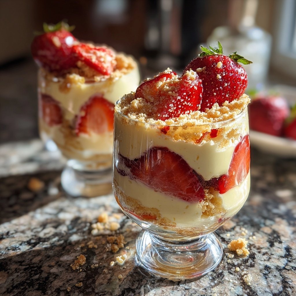 Erdbeer Vanille Schichtdessert