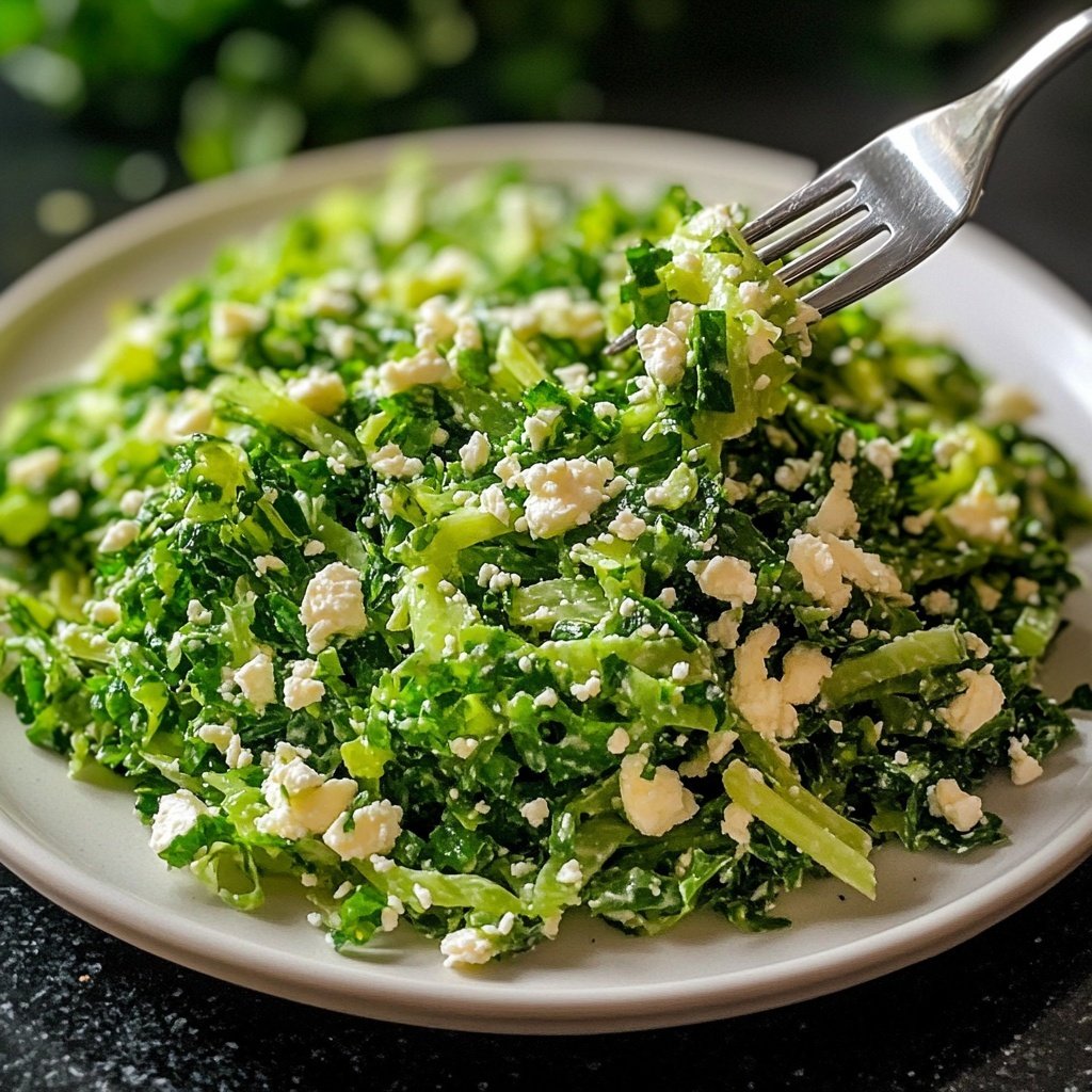 Green Goddess Salat mit Spitzkohl und Feta