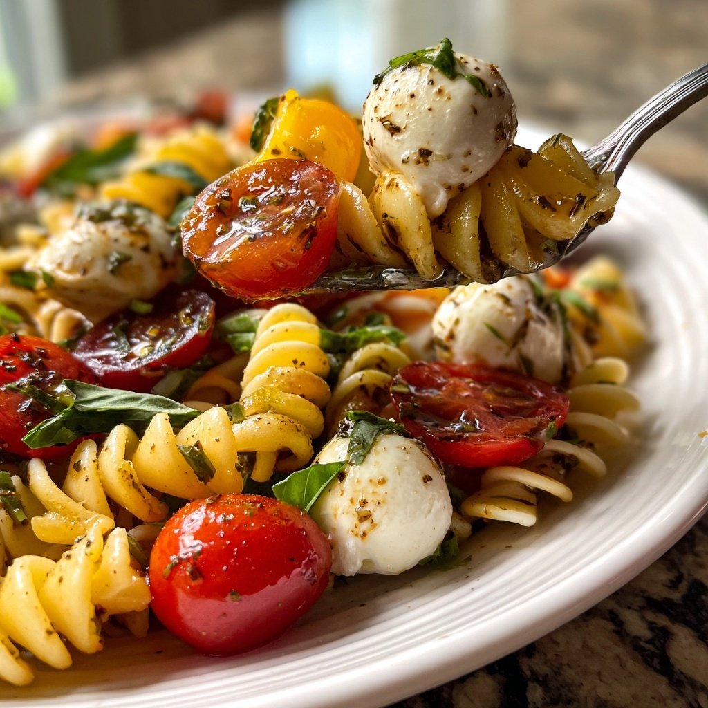 Mediterraner Nudelsalat Mit Mozzarella