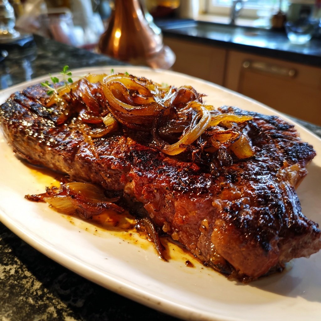 Steak mit Rotwein-Schalotten