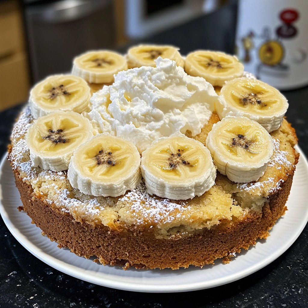 Bananenkuchen mit Sahne