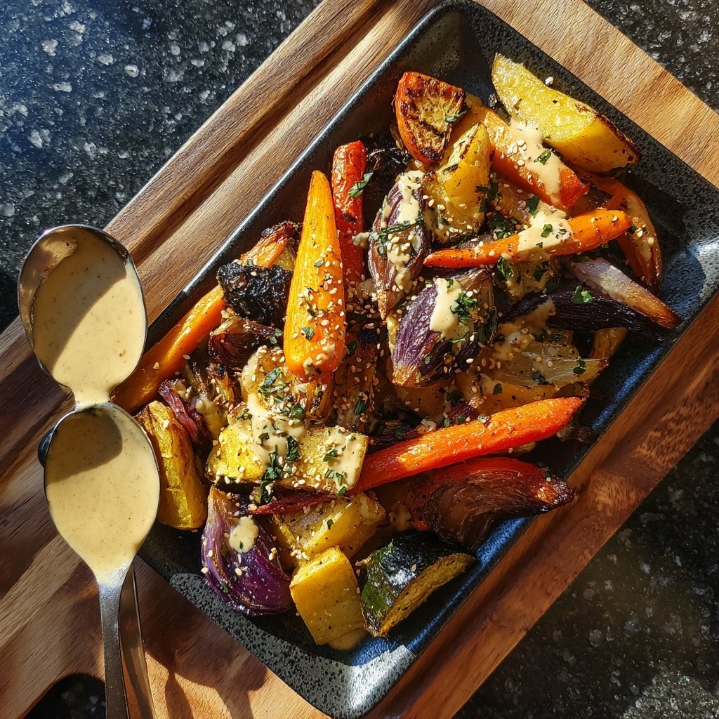 Ofengemüse mit Tahini-Sauce